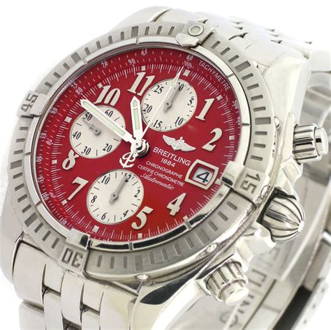 breitling red dial watch|Breitling anthracite chronometer.